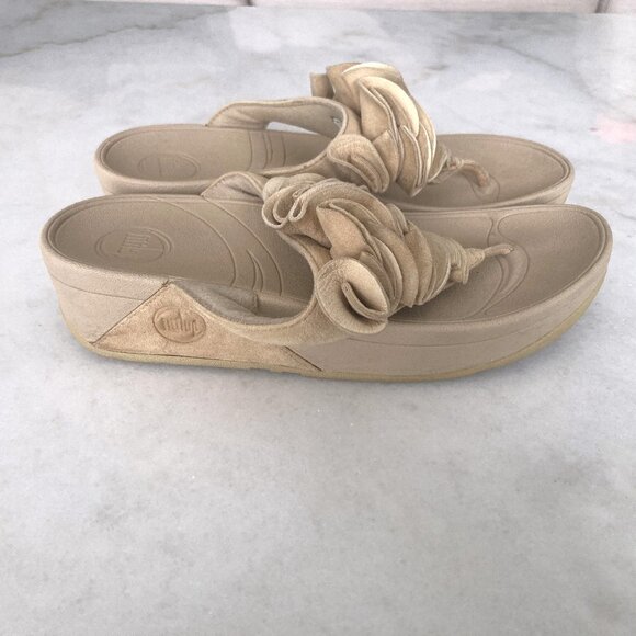 Fitflop Frou Ruffled platform leather sandals (Maple sugar beige / tan / nude) - Picture 3 of 9